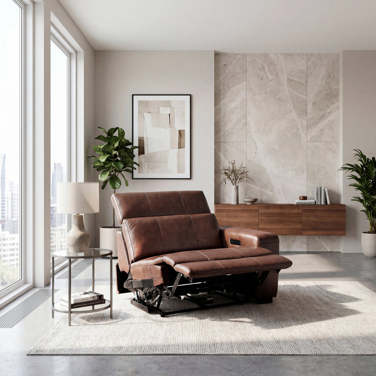 9790BRW-RRPWH (6/6)Power Right Side Reclining Chair with Power Headrest and Charging Ports from Homelegance - Luna Furniture