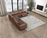 Sutton Brown 6-Piece Modular Leather Power Reclining Sectional 9790BRW from Homelegance - Luna Furniture