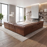 Sutton Brown 6-Piece Modular Leather Power Reclining Sectional 9790BRW from Homelegance - Luna Furniture