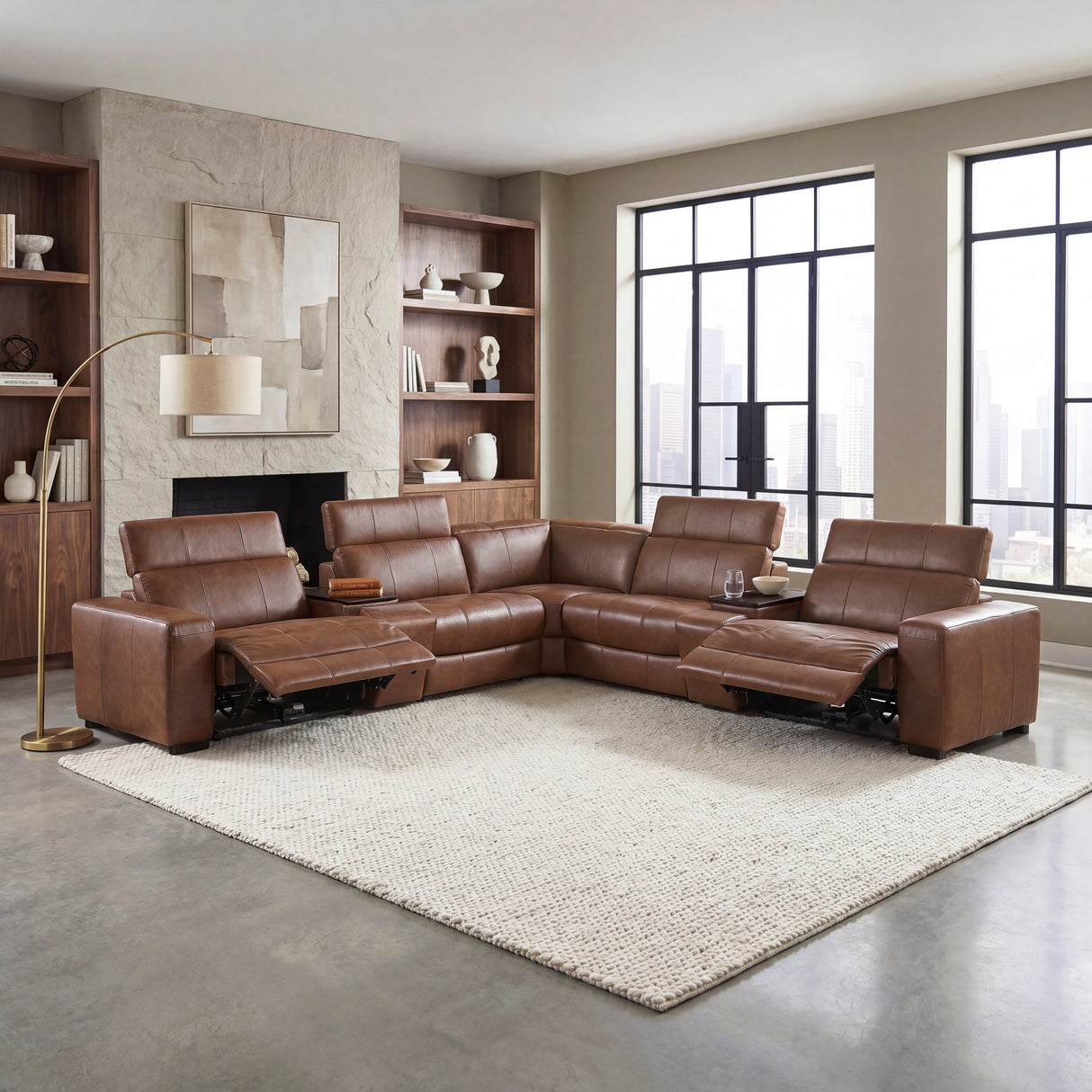 9790BRW-ARPWH (3/6)Power Armless Reclining Chair with Power Headrest from Homelegance - Luna Furniture