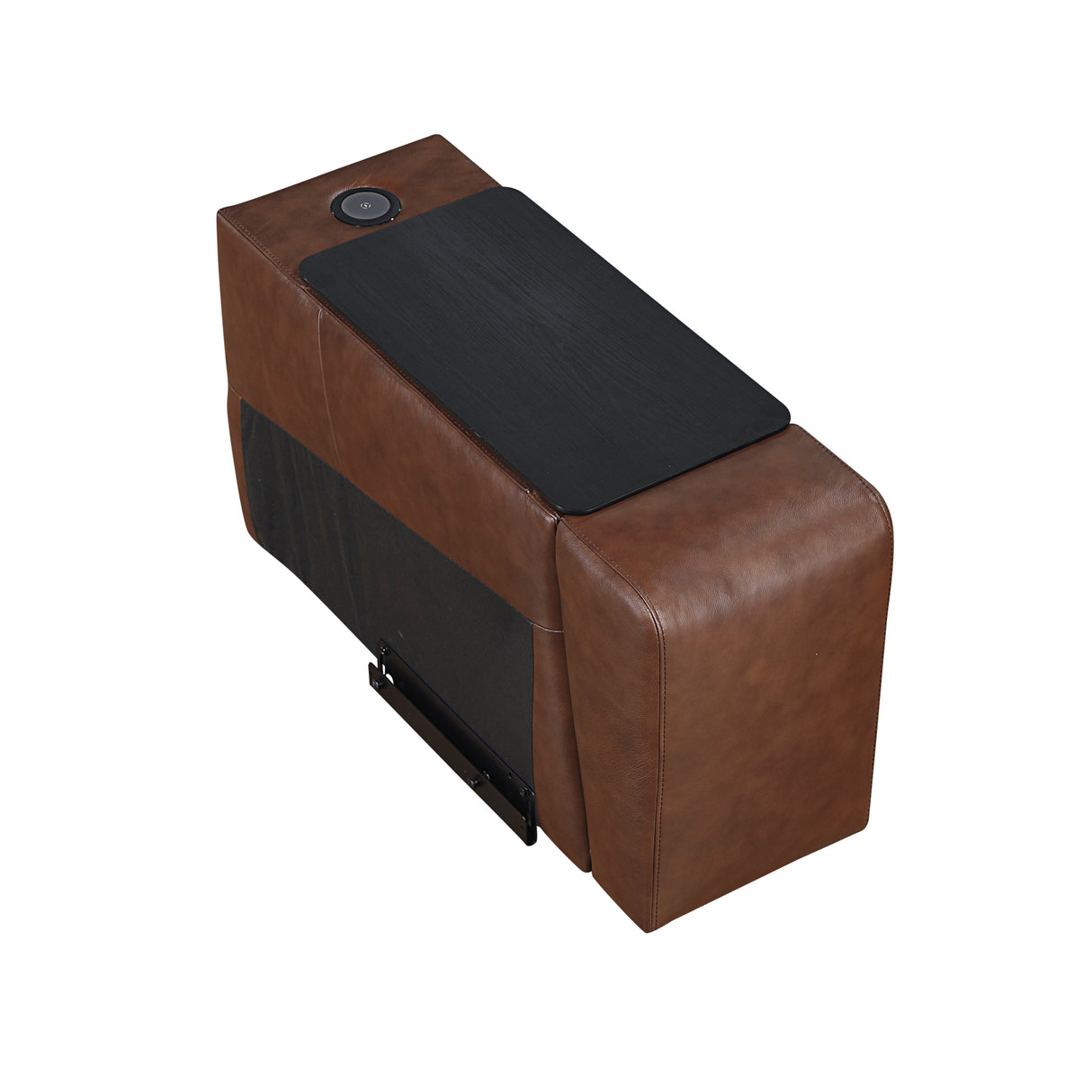 Sutton Brown Leather Power Double Reclining Loveseat with Center Console from Homelegance - Luna Furniture