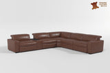 Sutton Brown Leather Power Double Reclining Loveseat with Center Console from Homelegance - Luna Furniture