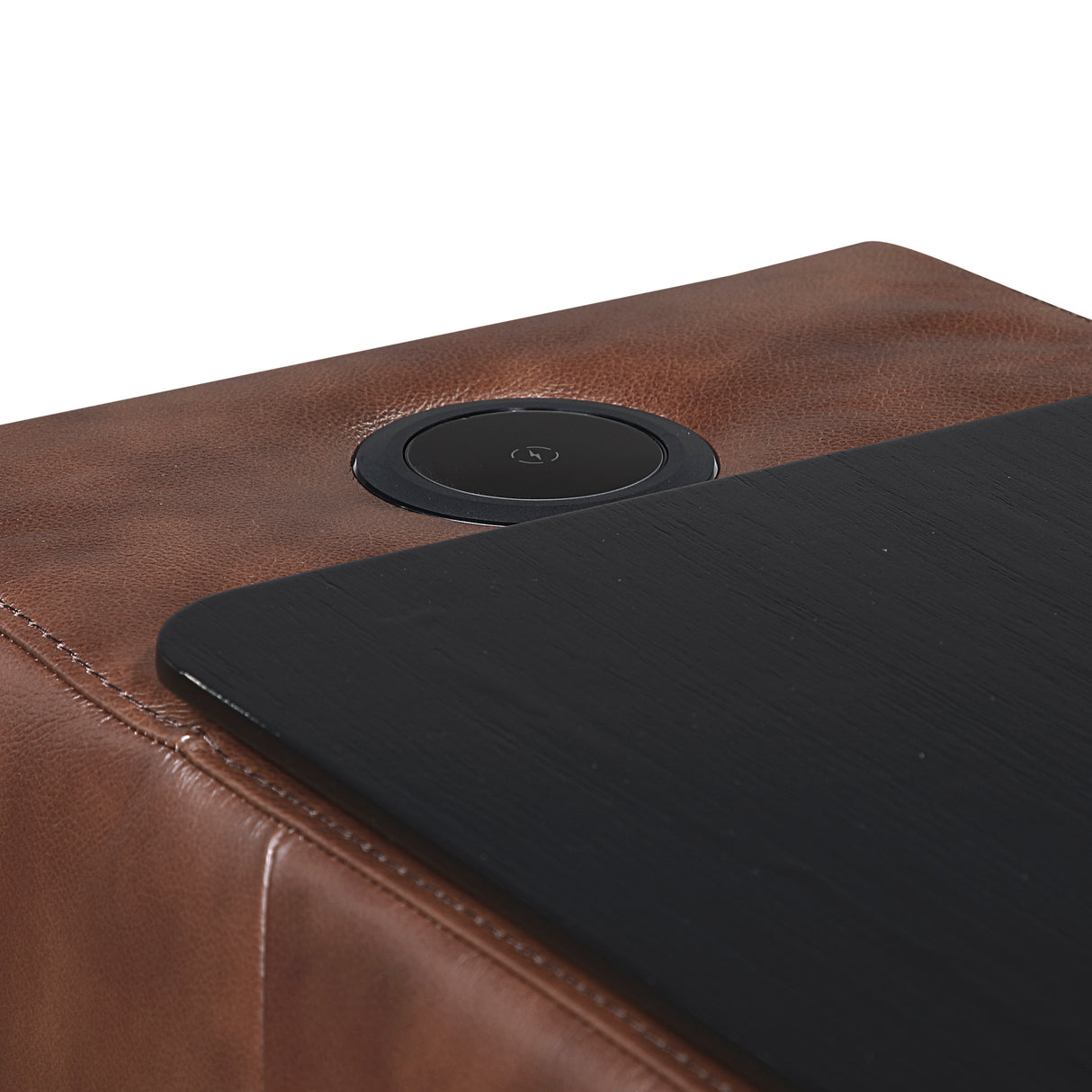 Sutton Brown Leather Power Double Reclining Loveseat with Center Console from Homelegance - Luna Furniture