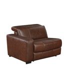 Sutton Brown 6-Piece Modular Leather Power Reclining Sectional 9790BRW from Homelegance - Luna Furniture