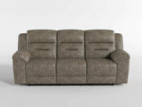 Hazen Brown Microfiber Double Reclining Loveseat with Center Console from Homelegance - Luna Furniture
