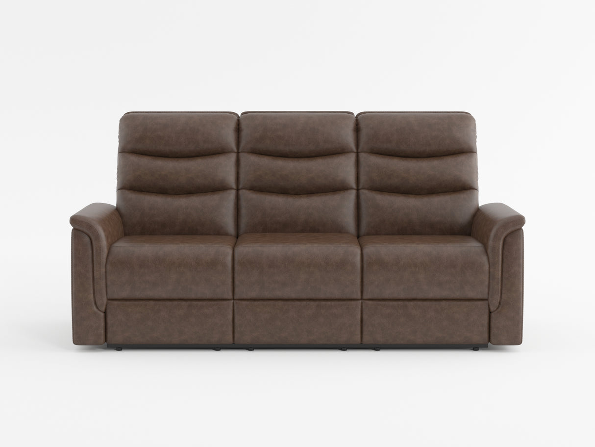 Metric Brown Double Reclining Sofa with Drop-down Cup Holders from Homelegance - Luna Furniture