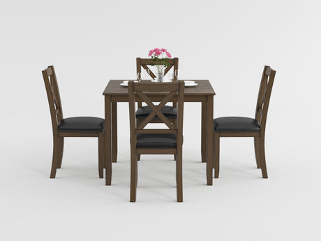 Hazel Charcoal Brown 5-Piece Dining Set from Homelegance - Luna Furniture