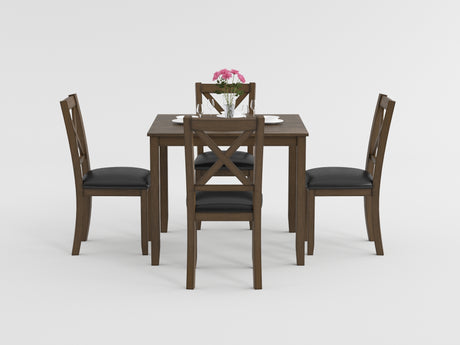 Faust Charcoal Brown 5-Piece Dining Set from Homelegance - Luna Furniture