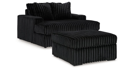 Midnight-Madness Oversized Chaise and Oversized Accent Ottoman from Ashley - Luna Furniture