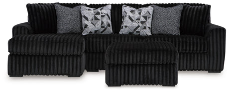 Midnight-Madness 2-Piece Sectional and Ottoman from Ashley Furniture - Luna Furniture