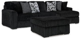 Midnight-Madness Onyx RAF Chase Sectional and Ottoman from Ashley Furniture - Luna Furniture
