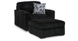 Midnight-Madness Onyx Oversized Chair with Accent Ottoman from Ashley Furniture - Luna Furniture