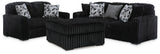 Midnight-Madness Onyx Sofa, Loveseat and Oversized Ottoman from Ashley Furniture - Luna Furniture