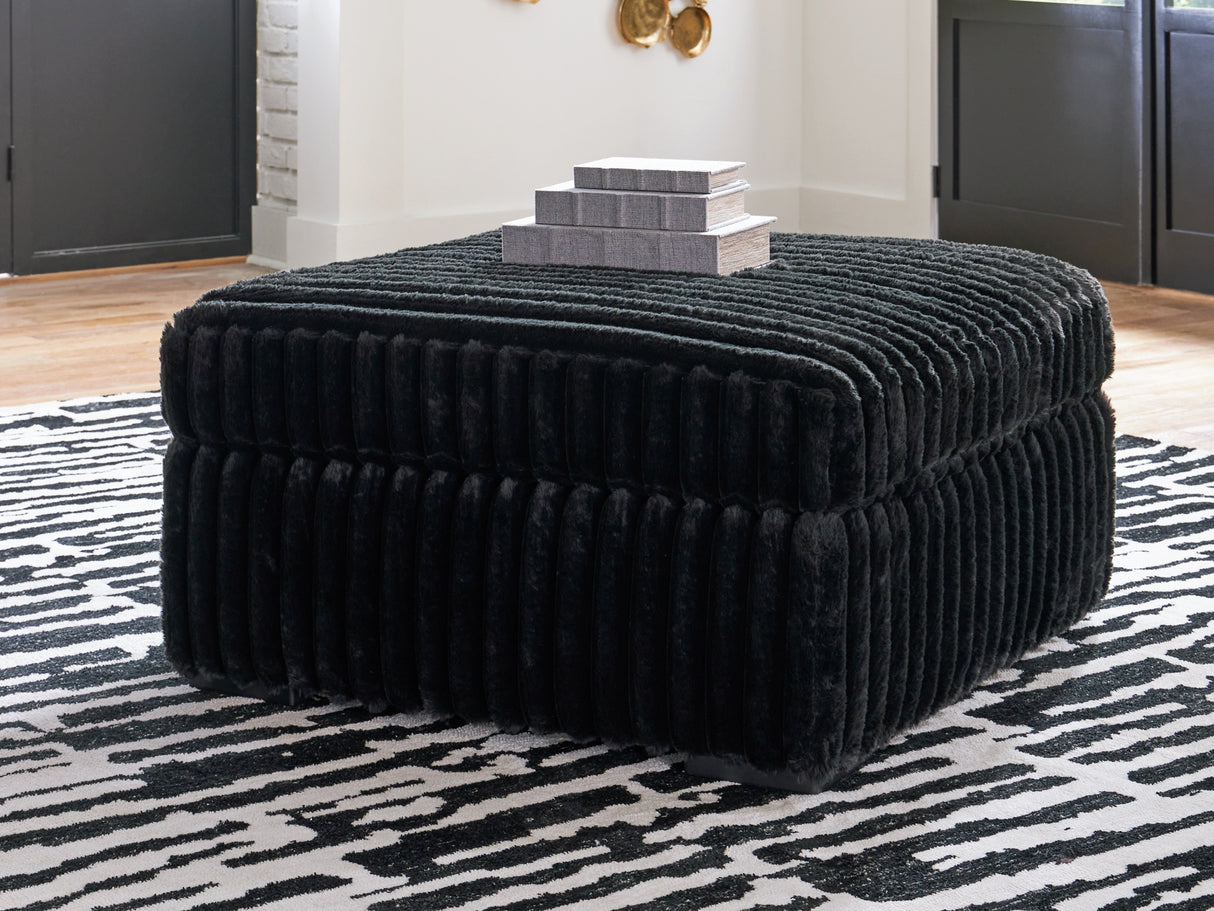 Midnight-Madness Onyx Oversized Accent Ottoman from Ashley Furniture - Luna Furniture
