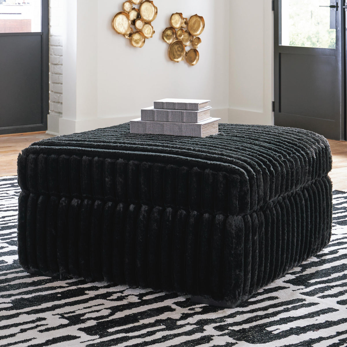 Midnight-Madness Onyx Oversized Accent Ottoman from Ashley - Luna Furniture
