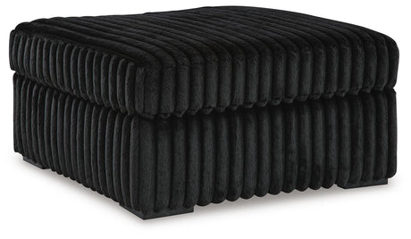 Midnight-Madness Onyx Sofa and Oversized Ottoman from Ashley - Luna Furniture