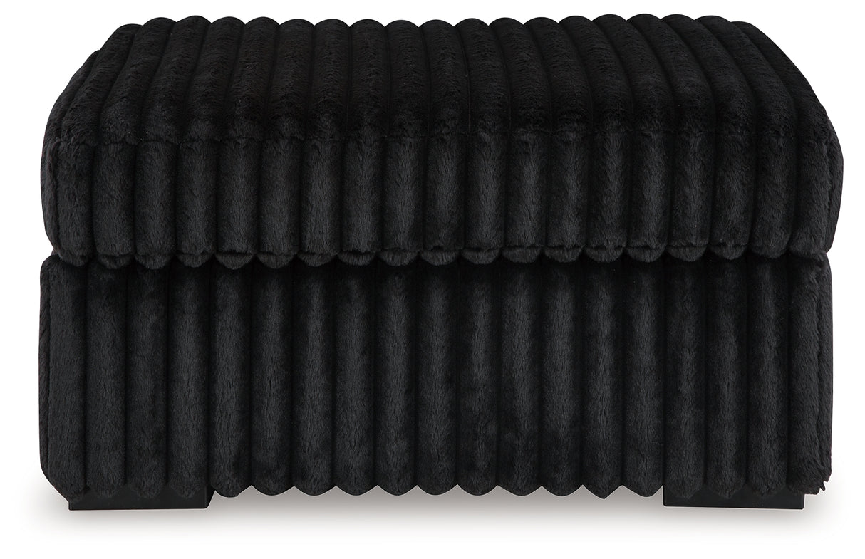 Midnight-Madness Onyx Sofa, Loveseat and Oversized Ottoman from Ashley Furniture - Luna Furniture