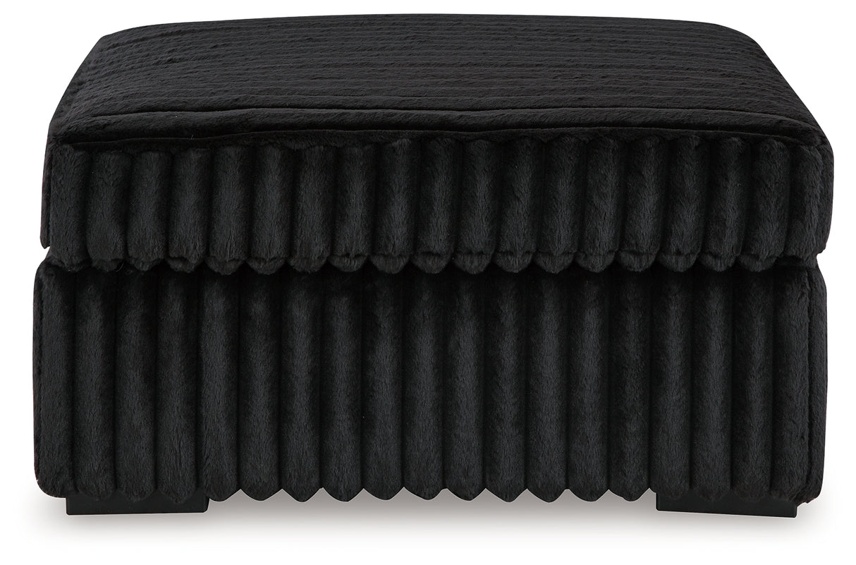 Midnight-Madness Onyx Sofa, Loveseat and Oversized Ottoman from Ashley Furniture - Luna Furniture