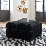 Midnight-Madness 3-Piece Sectional with Ottoman in Onyx from Ashley - Luna Furniture