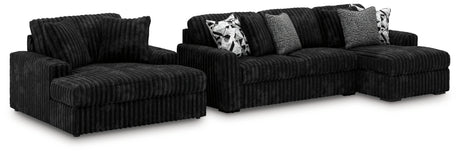 Midnight-Madness Onyx 2-Piece Sectional and Oversized Chaise from Ashley - Luna Furniture