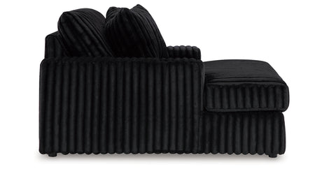 Midnight-Madness Onyx 3-Piece Sectional, Chaise and Oversized Accent Ottoman from Ashley - Luna Furniture