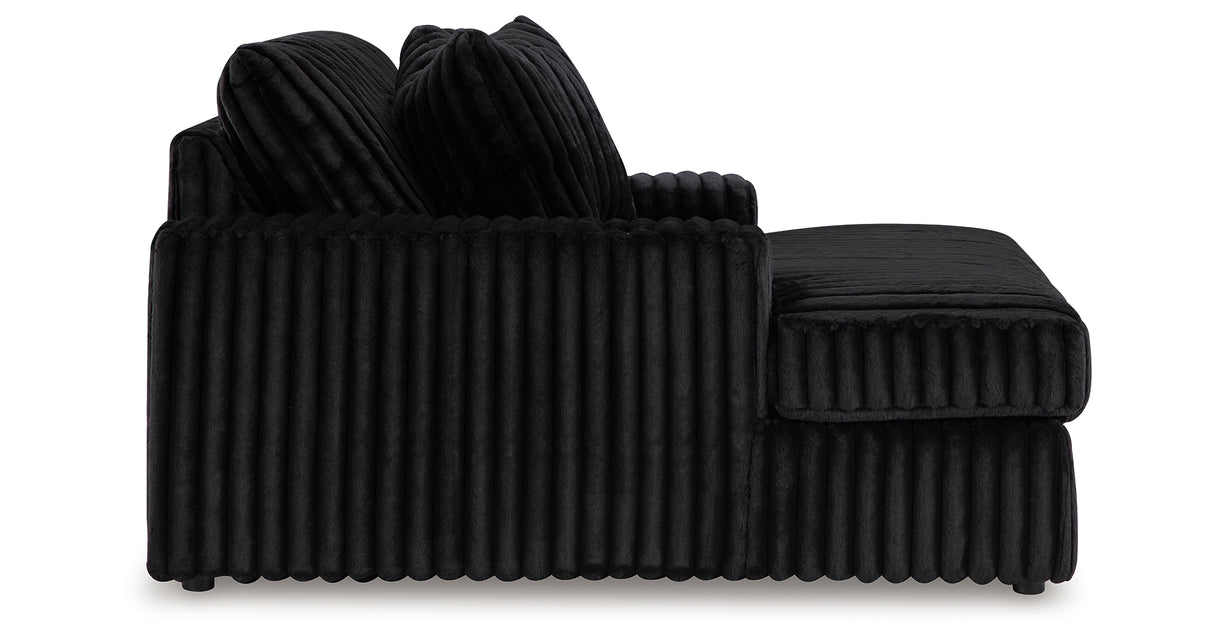 Midnight-Madness Onyx 2-Piece Sectional and Oversized Chaise from Ashley Furniture - Luna Furniture
