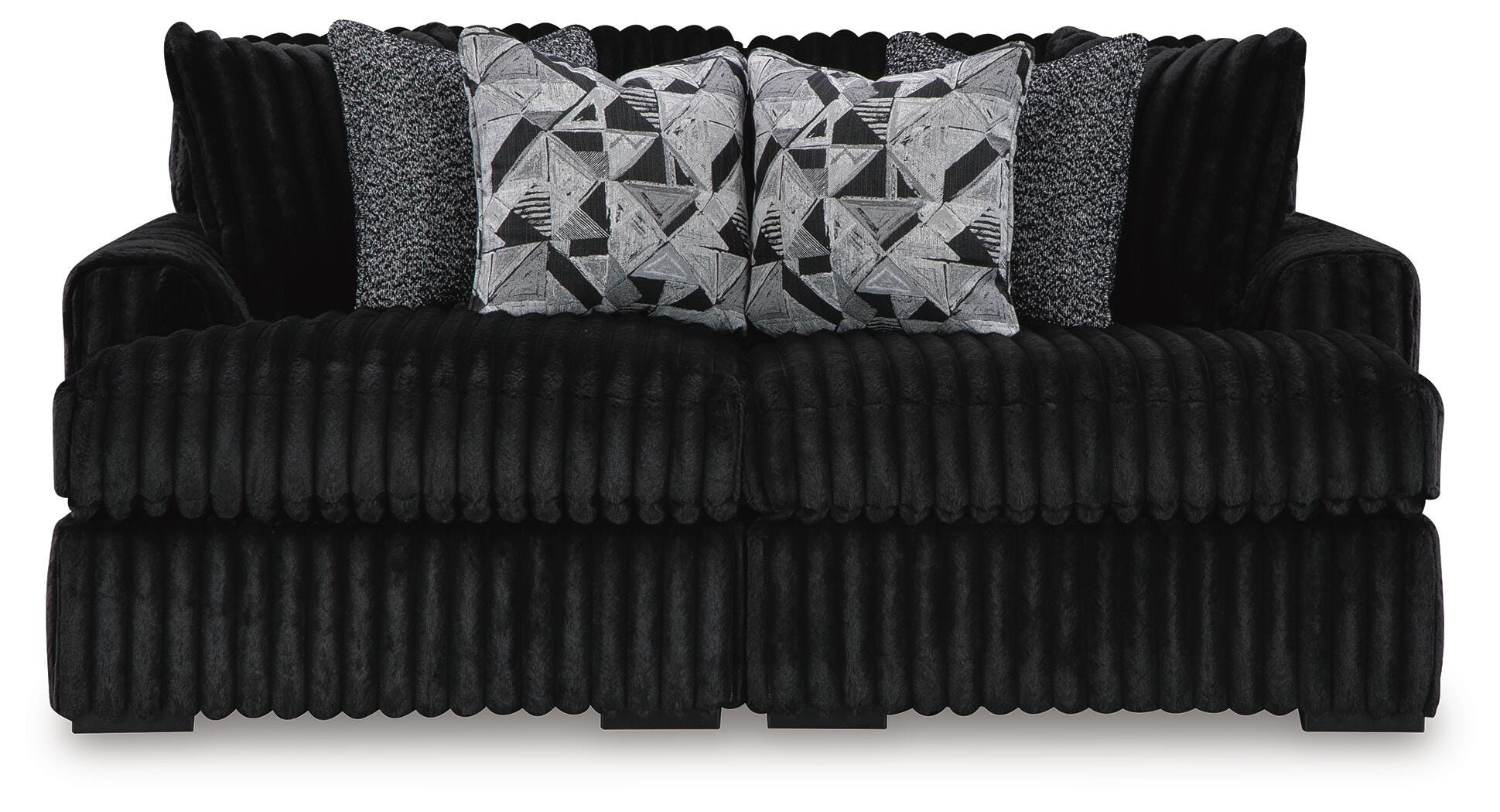 Midnight-Madness Onyx 2-Piece Oversized Double Chaise – Luna Furniture