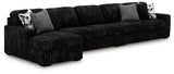 Midnight-Madness Onyx 3-Piece Sectional with Chaise from Ashley - Luna Furniture