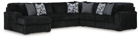 Midnight-Madness Black 6-Piece Sectional with LAF Chaise from Ashley - Luna Furniture