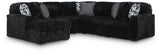 Midnight-Madness Black 5-Piece Sectional with LAF Chaise from Ashley Furniture - Luna Furniture