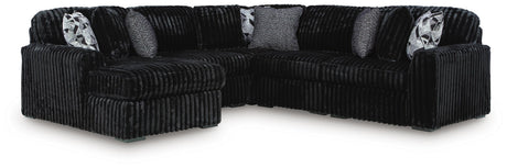 Midnight-Madness 5-Piece Sectional with Chaise from Ashley Furniture - Luna Furniture