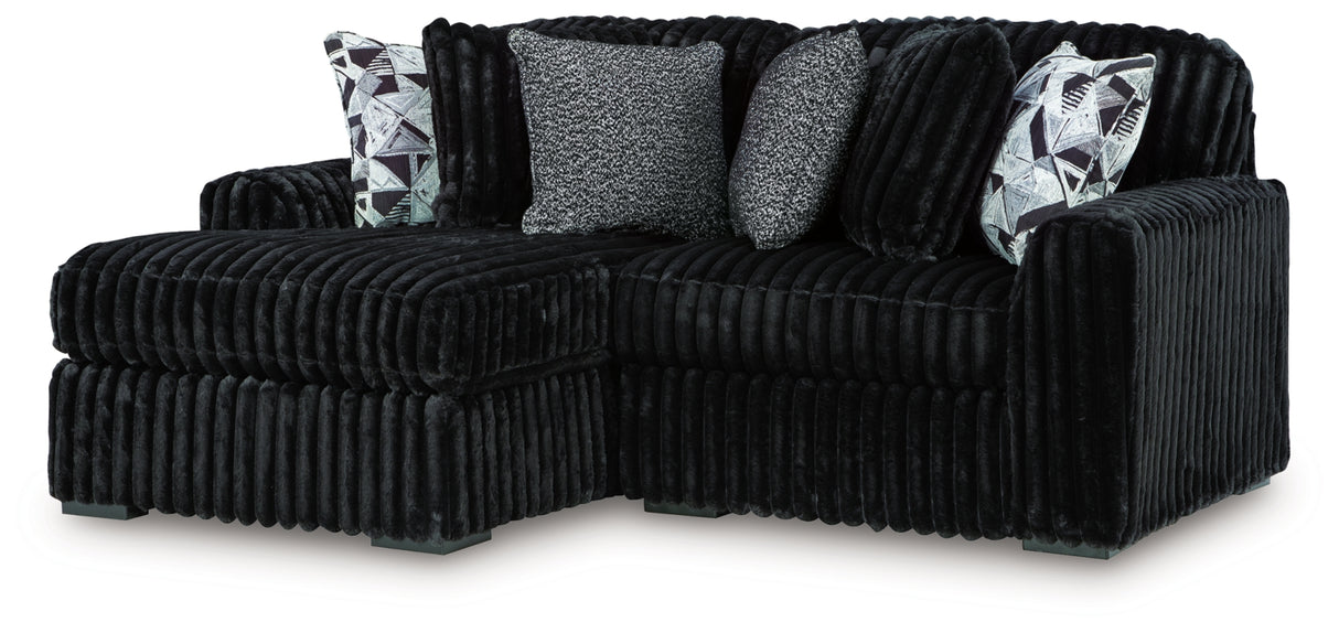 Midnight-Madness Onyx 2-Piece LAF Sectional from Ashley Furniture - Luna Furniture