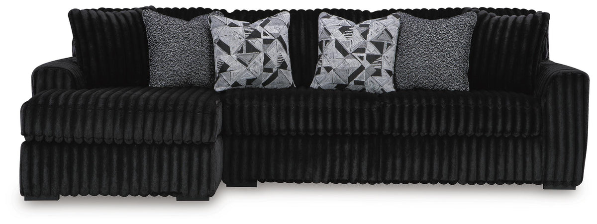 Midnight-Madness Onyx 3-Piece Sectional with Chaise from Ashley - Luna Furniture