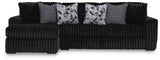 Midnight-Madness Onyx 3-Piece Sectional with Chaise from Ashley - Luna Furniture