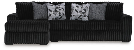 Midnight-Madness Onyx 3-Piece Sectional with Chaise from Ashley - Luna Furniture