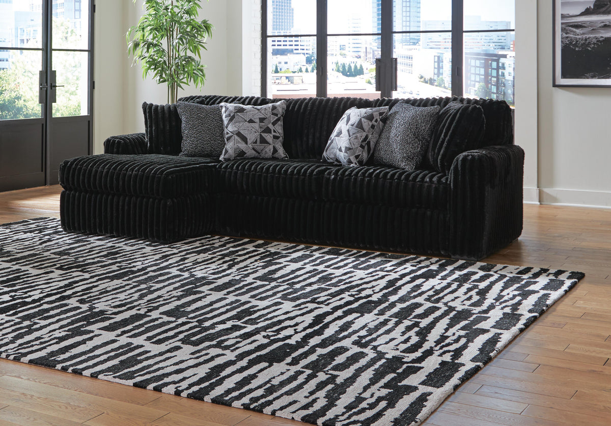 Midnight-Madness Onyx 3-Piece Sectional with Chaise from Ashley - Luna Furniture