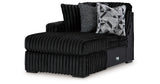 Midnight-Madness 3-Piece Sectional with Ottoman in Onyx from Ashley Furniture - Luna Furniture