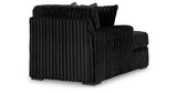 Midnight-Madness 3-Piece Sectional with Ottoman in Onyx from Ashley Furniture - Luna Furniture