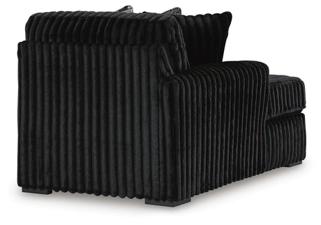 Midnight-Madness Onyx 2-Piece Sectional and Ottoman from Ashley - Luna Furniture