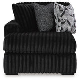 Midnight-Madness 3-Piece Sectional with Ottoman in Onyx from Ashley Furniture - Luna Furniture