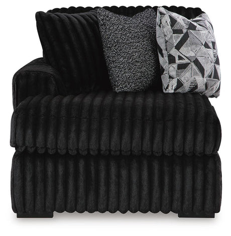 Midnight-Madness Onyx 2-Piece Sectional and Ottoman from Ashley - Luna Furniture