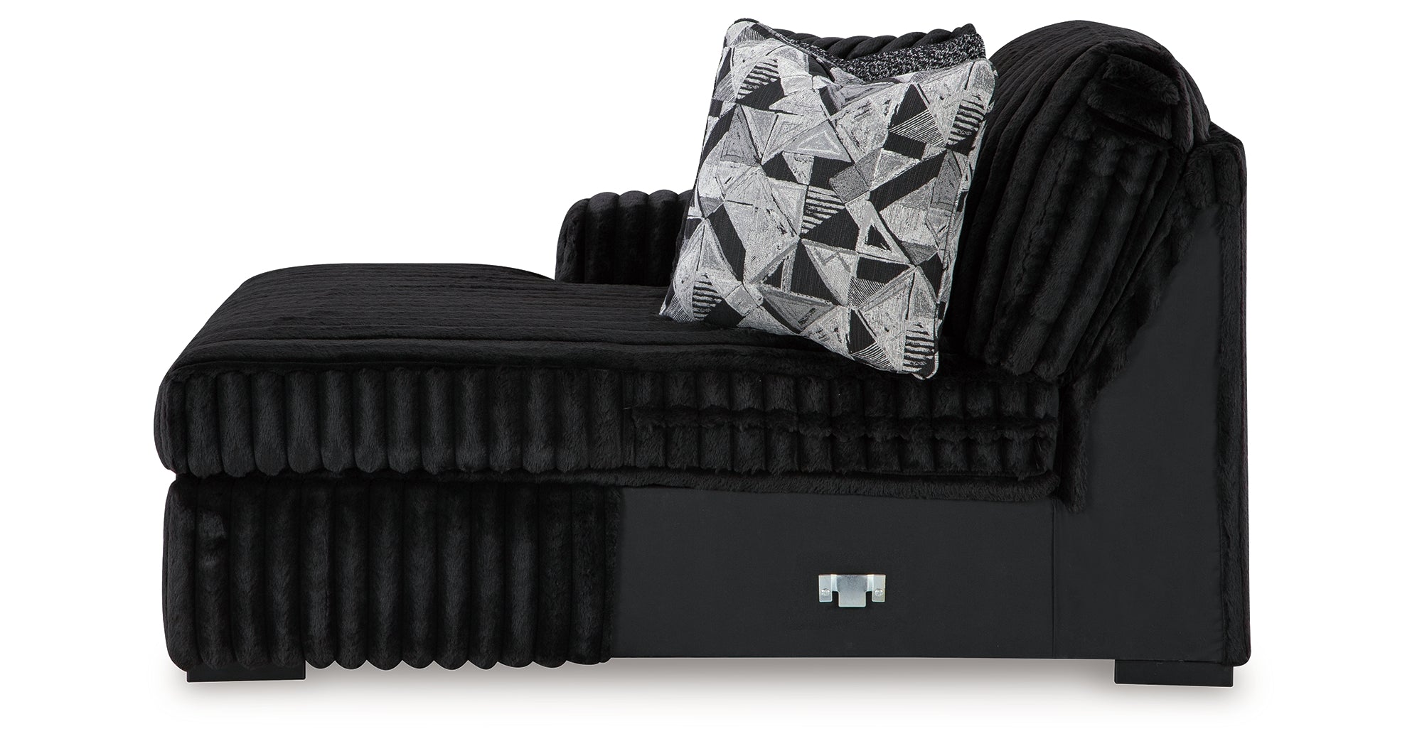 Ashley Midnight-Madness 3-Piece Sectional with Ottoman in Onyx