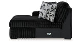Midnight-Madness 3-Piece Sectional with Ottoman in Onyx from Ashley Furniture - Luna Furniture