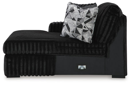 Midnight-Madness Onyx 2-Piece Sectional and Ottoman from Ashley - Luna Furniture