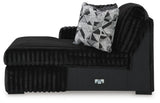 Midnight-Madness 3-Piece Sectional with Ottoman in Onyx from Ashley Furniture - Luna Furniture