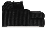 Midnight-Madness 3-Piece Sectional with Ottoman in Onyx from Ashley Furniture - Luna Furniture