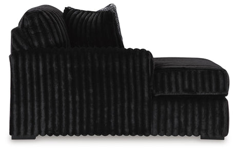 Midnight-Madness Onyx 2-Piece Sectional and Ottoman from Ashley - Luna Furniture