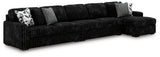 Midnight-Madness Onyx 3-Piece Sectional with Chaise from Ashley - Luna Furniture
