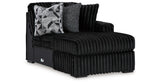 Midnight-Madness 3-Piece Sectional with Ottoman in Onyx from Ashley Furniture - Luna Furniture