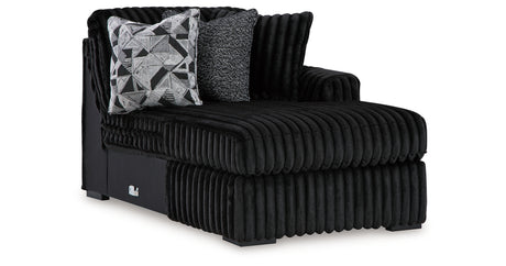 Midnight-Madness 4-Piece Sectional with Ottoman in Onyx from Ashley - Luna Furniture